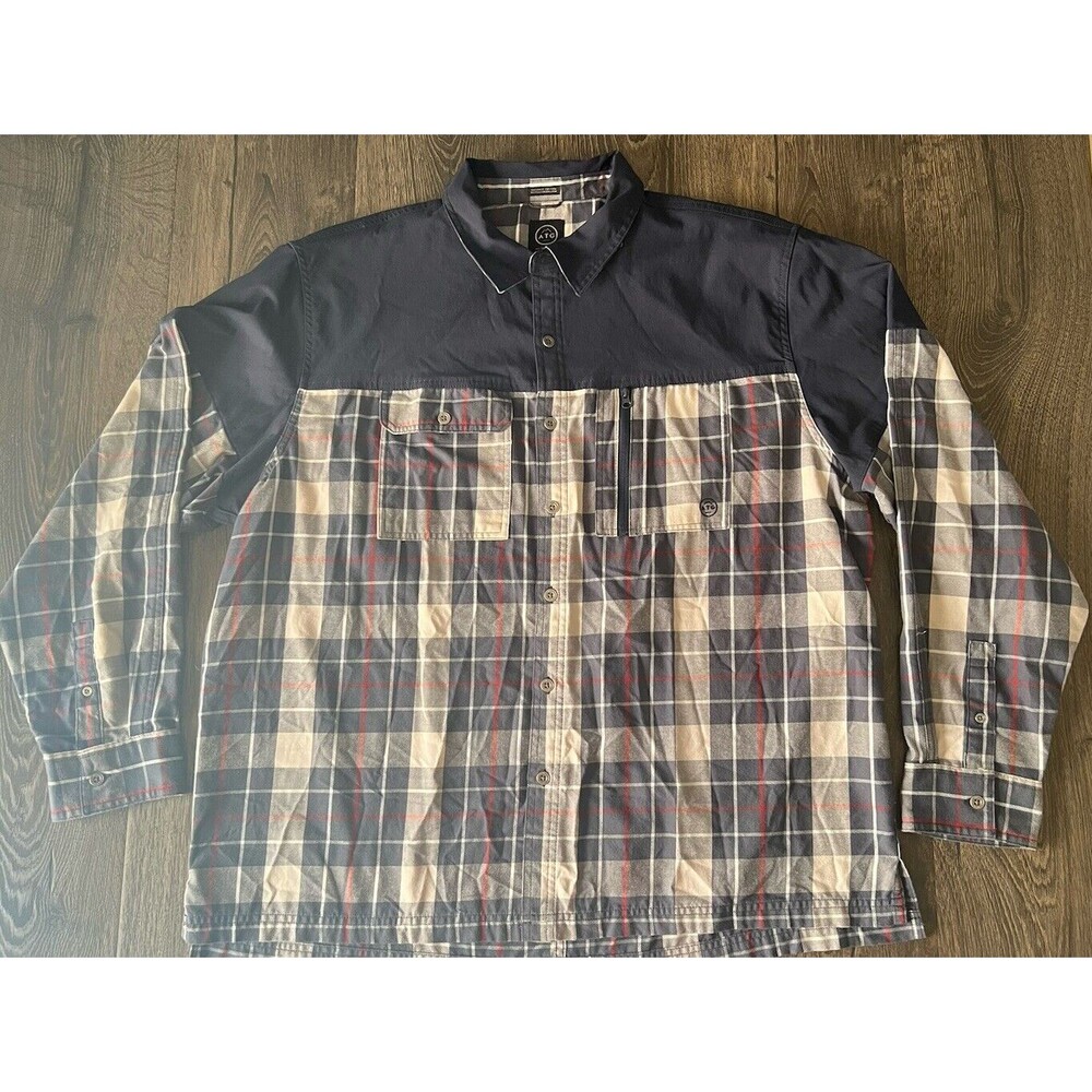 ATG Wrangle Shirt Navy Blue Men’s SZ 2XL All Terrain Gear Cowboy Western Plaid
